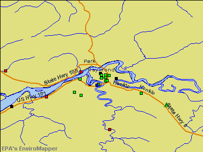 Raymond, Washington environmental map by EPA