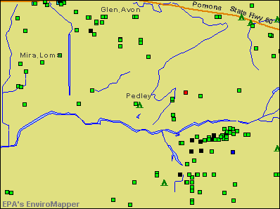 Pedley, California environmental map by EPA