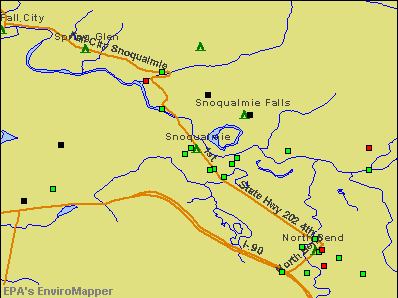 Snoqualmie, Washington environmental map by EPA