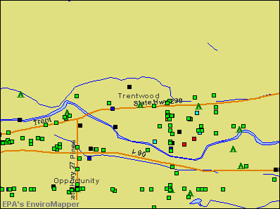 Trentwood, Washington environmental map by EPA