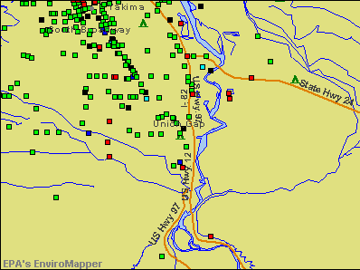 Union Gap, Washington environmental map by EPA
