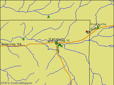 Waitsburg, Washington environmental map by EPA