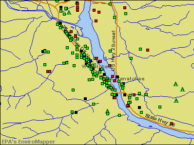 Wenatchee, Washington environmental map by EPA
