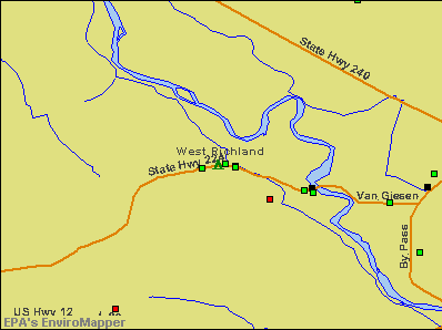 West Richland, Washington environmental map by EPA