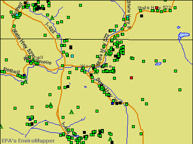 Woodinville, Washington environmental map by EPA