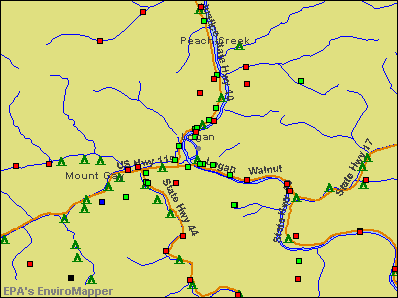 Logan, West Virginia environmental map by EPA