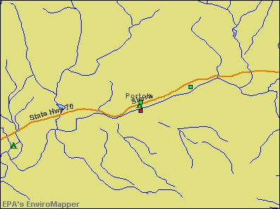 Portola, California environmental map by EPA