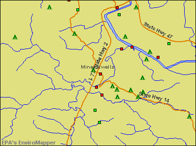 Mineralwells, West Virginia environmental map by EPA