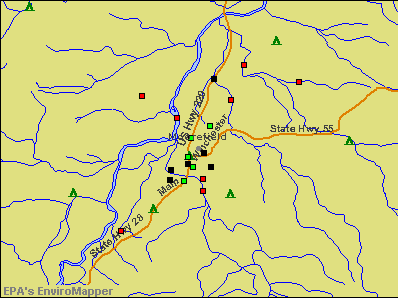 Moorefield, West Virginia environmental map by EPA