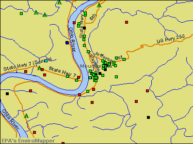 Moundsville, West Virginia environmental map by EPA