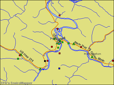 Parsons, West Virginia environmental map by EPA