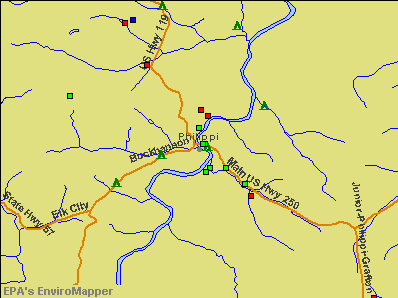 Philippi, West Virginia environmental map by EPA