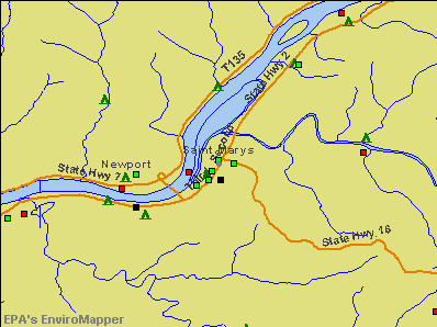 St. Marys, West Virginia environmental map by EPA