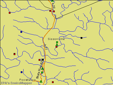 Sissonville, West Virginia environmental map by EPA