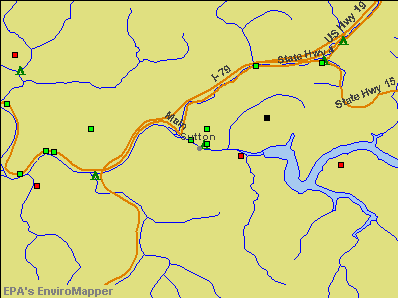 Sutton, West Virginia environmental map by EPA
