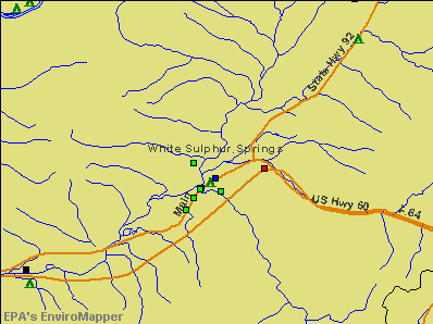 White Sulphur Springs, West Virginia environmental map by EPA