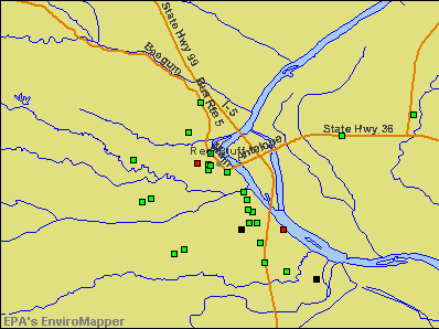 Red Bluff, California environmental map by EPA