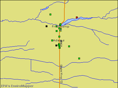 Adams, Wisconsin environmental map by EPA