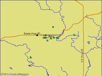 Campbellsport, Wisconsin environmental map by EPA