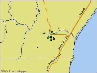 Cedar Grove, Wisconsin environmental map by EPA
