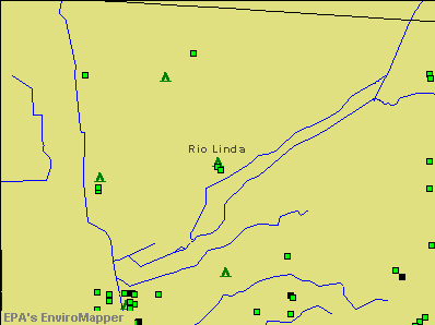 Rio Linda, California environmental map by EPA