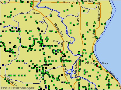 Glendale, Wisconsin environmental map by EPA