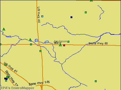 Jackson, Wisconsin environmental map by EPA