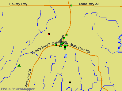 Juneau, Wisconsin environmental map by EPA