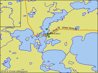 Lac du Flambeau, Wisconsin environmental map by EPA