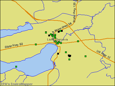 Lake Geneva, Wisconsin environmental map by EPA