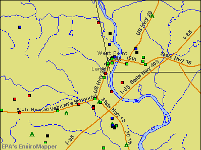 Lanett, Alabama environmental map by EPA