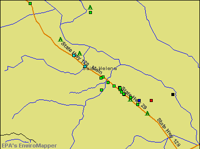 St. Helena, California environmental map by EPA