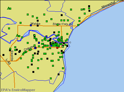 Manitowoc, Wisconsin environmental map by EPA