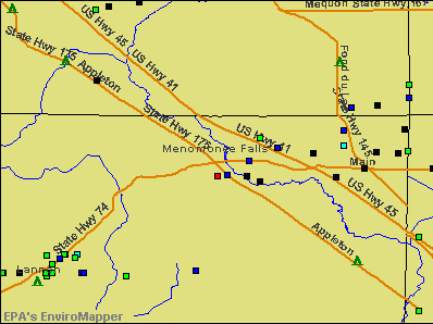 Menomonee Falls, Wisconsin environmental map by EPA