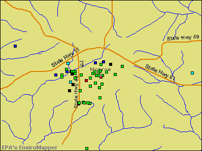 Monroe, Wisconsin environmental map by EPA