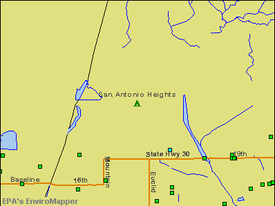 San Antonio Heights, California environmental map by EPA