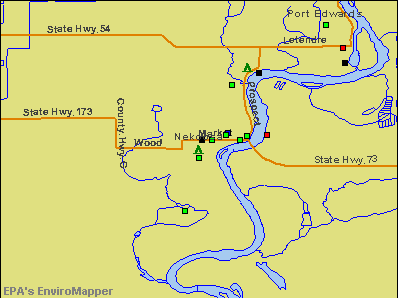 Nekoosa, Wisconsin environmental map by EPA