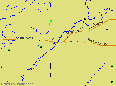 Oneida, Wisconsin environmental map by EPA