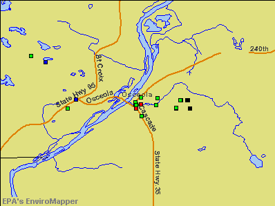 Osceola, Wisconsin environmental map by EPA