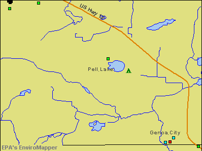 Pell Lake, Wisconsin environmental map by EPA