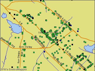 San Fernando, California environmental map by EPA