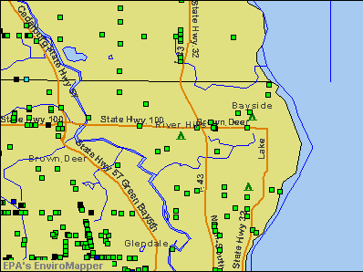 River Hills, Wisconsin environmental map by EPA