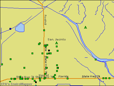 San Jacinto, California environmental map by EPA