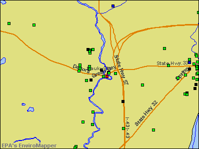 Saukville, Wisconsin environmental map by EPA