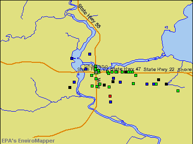 Shawano, Wisconsin environmental map by EPA