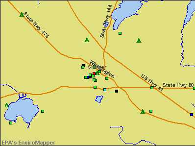 Slinger, Wisconsin environmental map by EPA