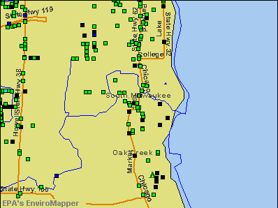 South Milwaukee, Wisconsin environmental map by EPA
