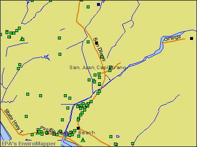 San Juan Capistrano, California environmental map by EPA