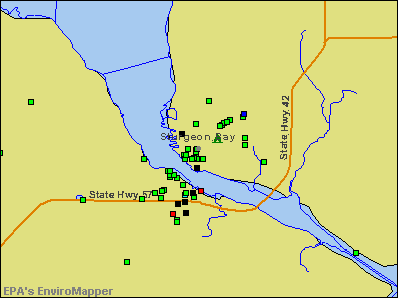 Sturgeon Bay, Wisconsin environmental map by EPA