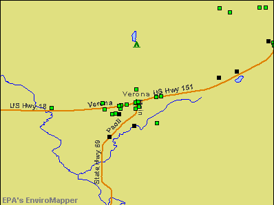 Verona, Wisconsin environmental map by EPA